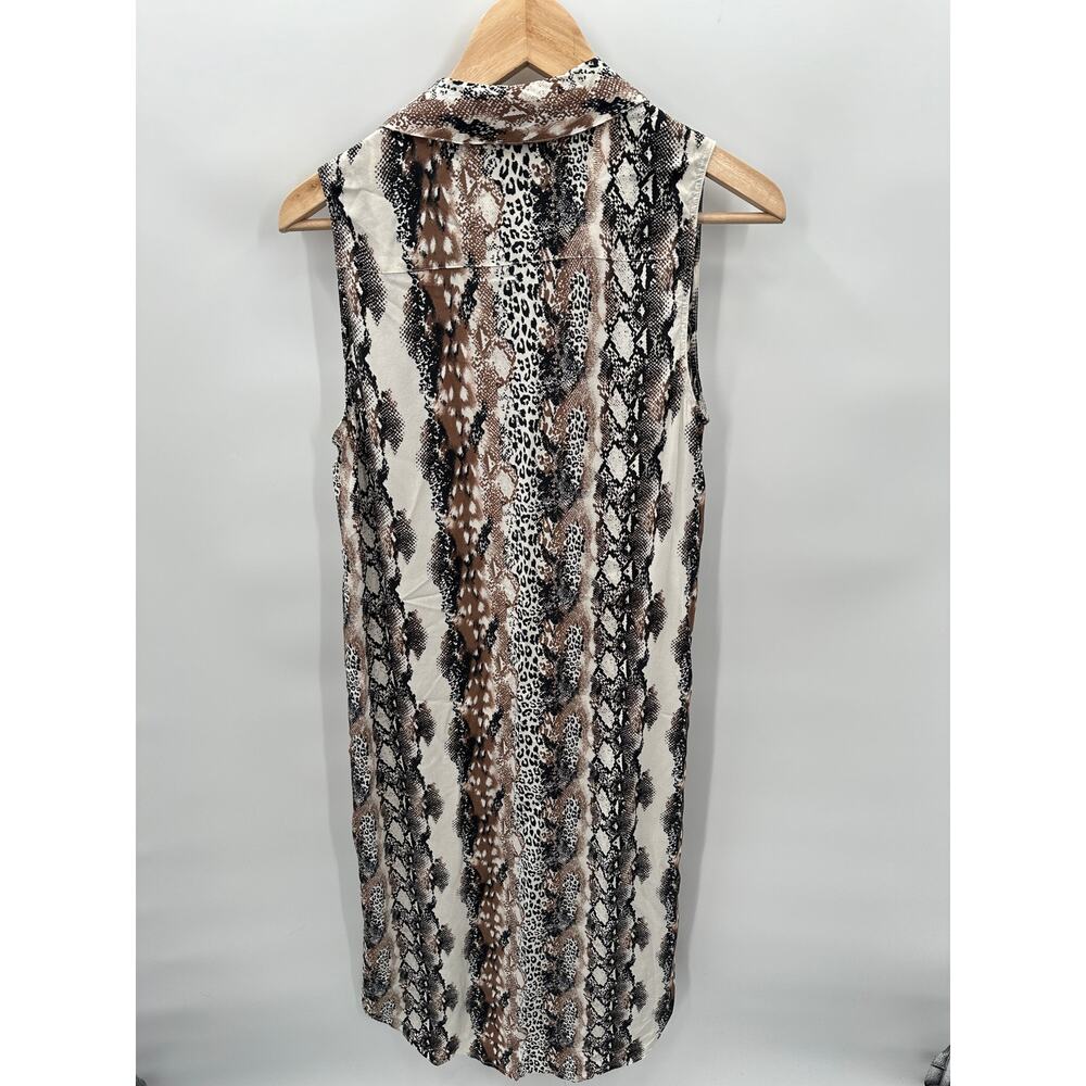 EQUIPMENT FEMME Silk Animal Print Button Down Shirt Dress // S - Picture 8 of 10